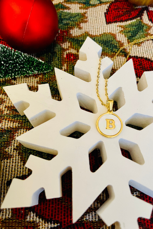 Opal & Gold Letter Necklace
