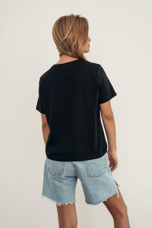 Basic Organic Cotton Tee - Black & Sand