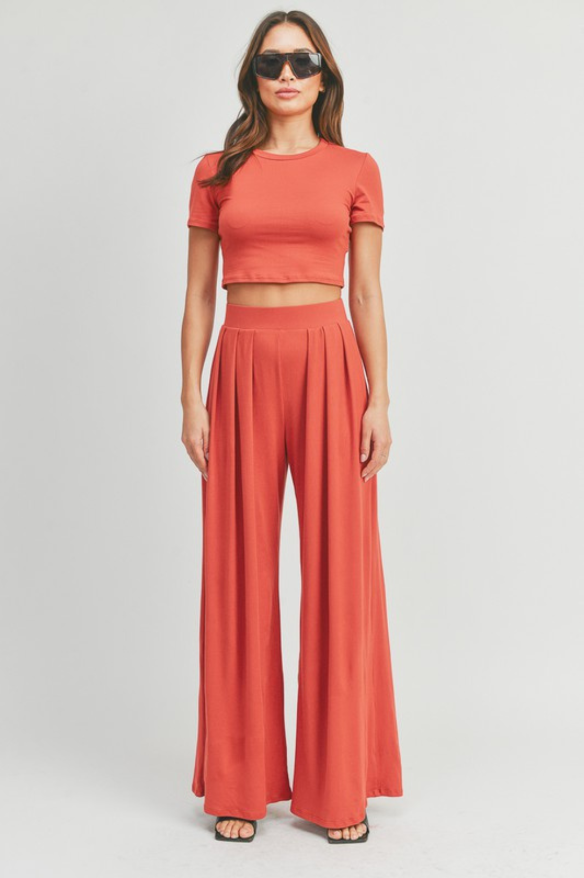 Coral Cropped Tee