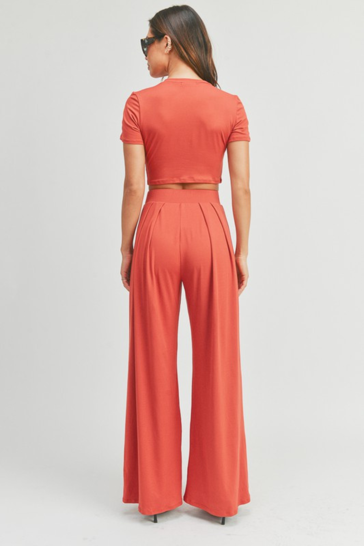 Coral Cropped Tee