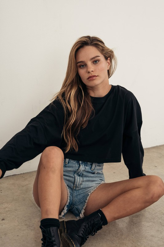 Organic Balloon Sleeve Crop
