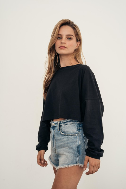 Organic Balloon Sleeve Crop