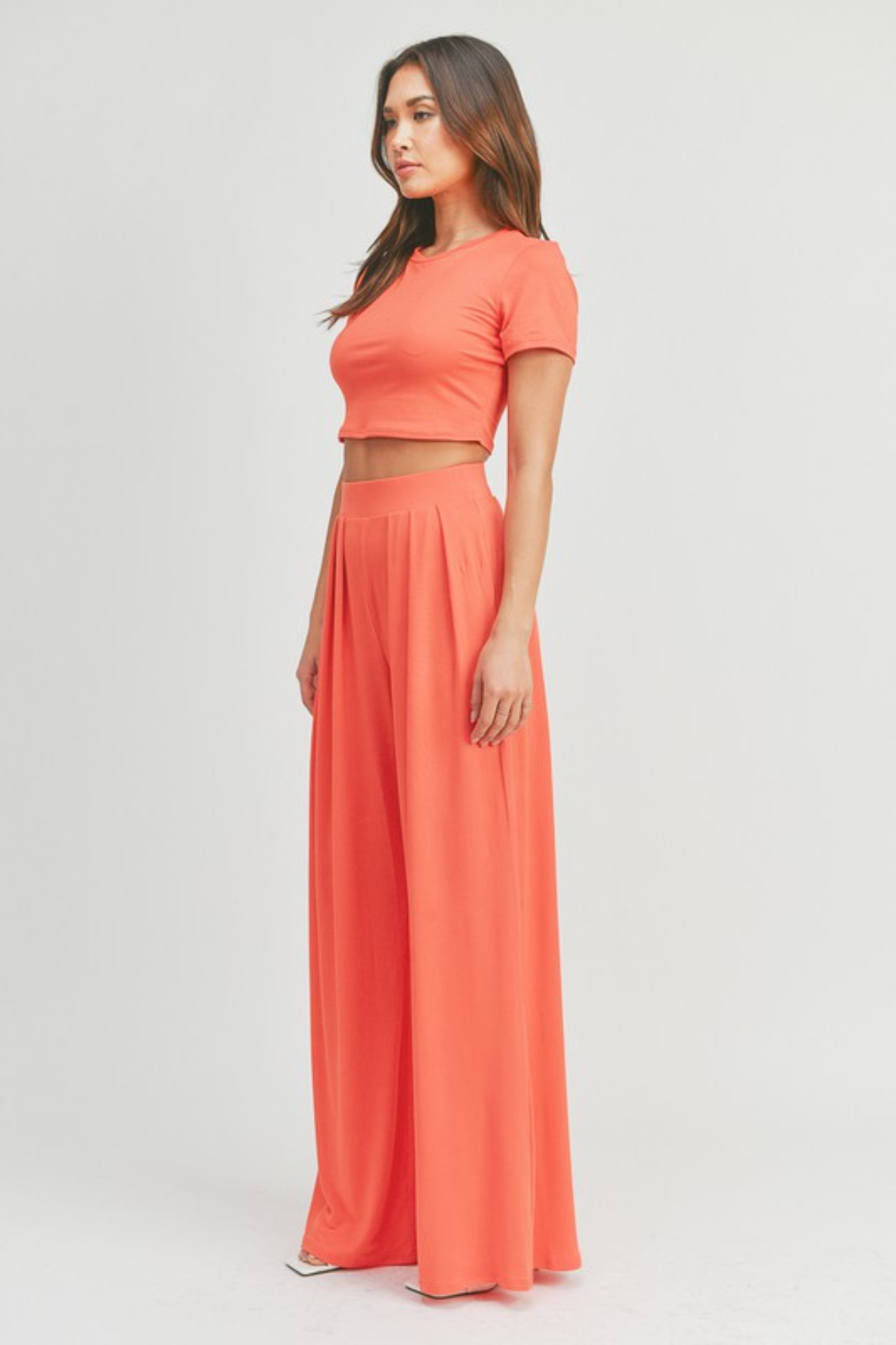 Coral Cropped Tee