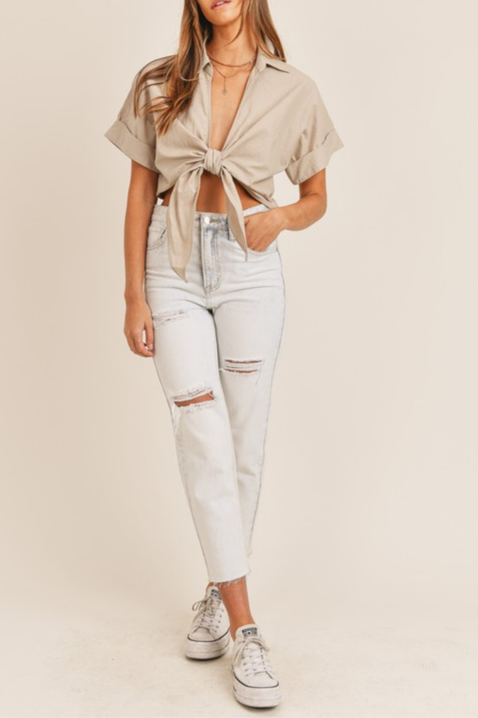 Calla Top - Taupe