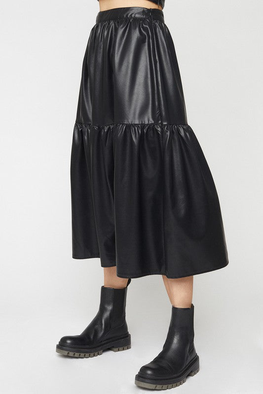 Kiki Faux Leather Skirt