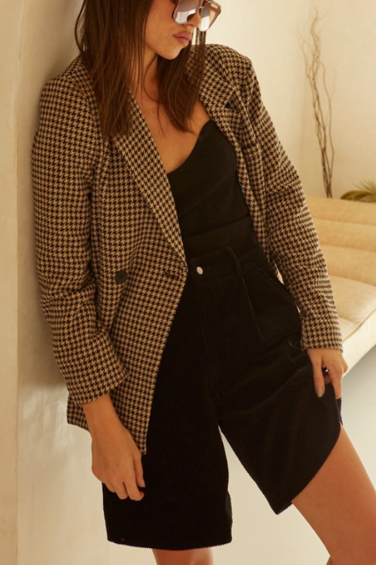 Jaxson Houndstooth Blazer - Nala Gray