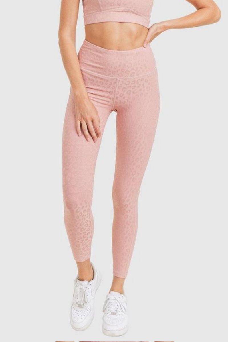 Ava High-Waisted Leggings - Dusty Pink