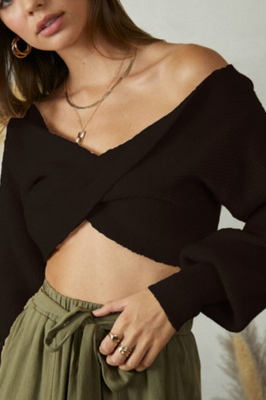 Val Twisted Knit Crop Sweater