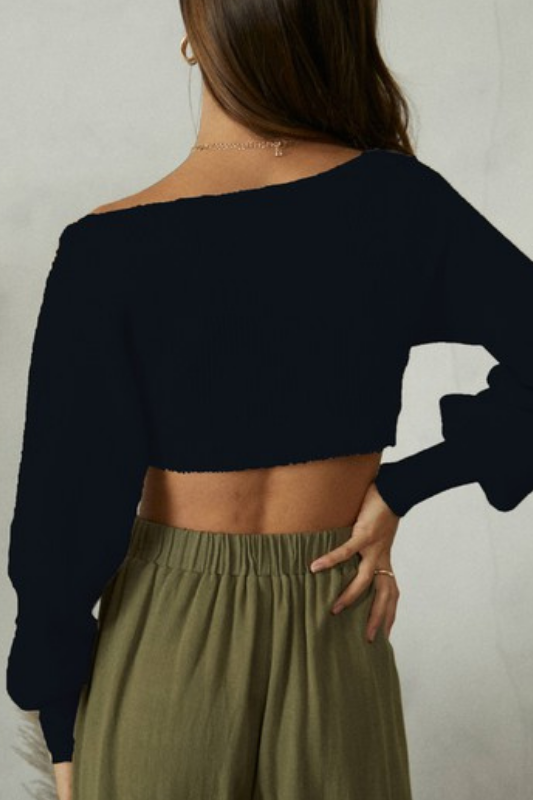 Val Twisted Knit Crop Sweater