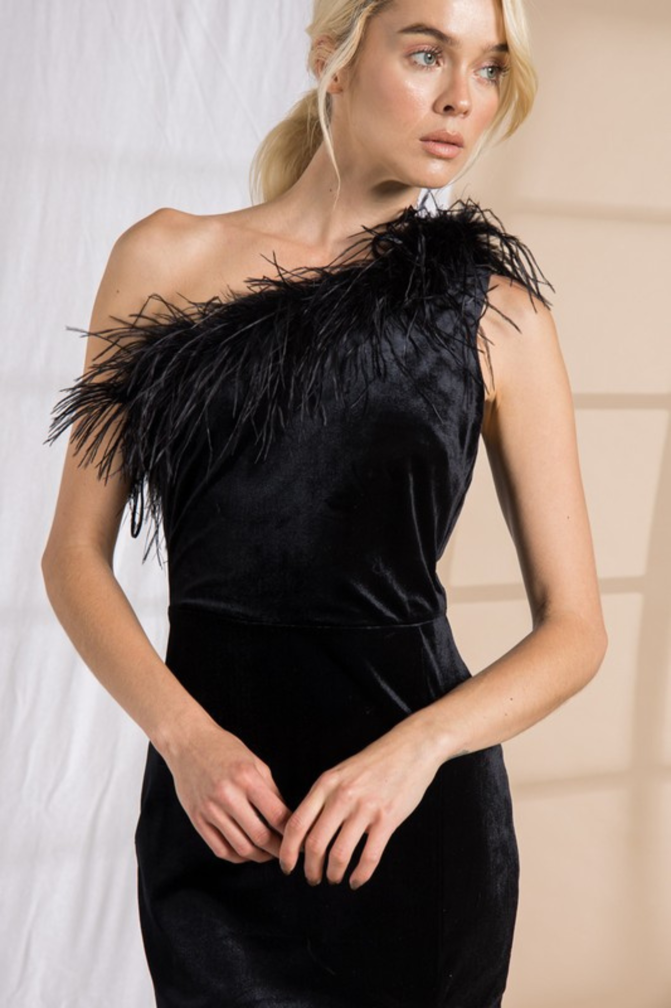 Naomi Flirty Feather Dress