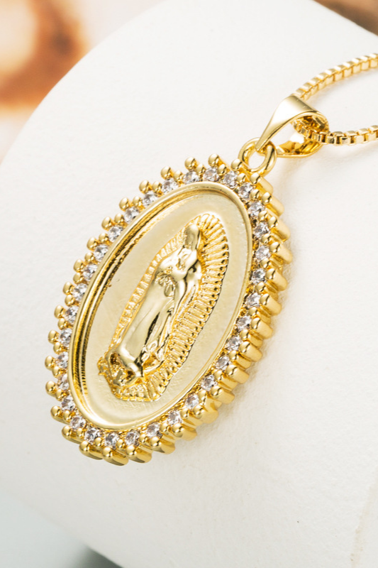 18K Gold Mother Mary Cameo Carved Diamond Pendant – Vaibhav Dhadda Jewelry